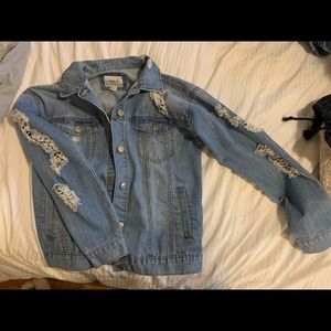 forever 21 ripped jean jacket